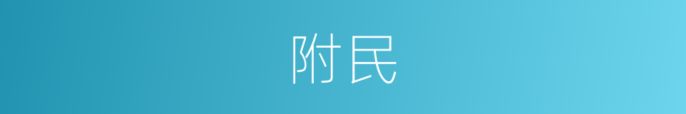 附民的意思