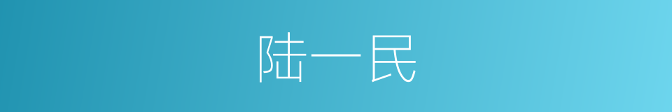 陆一民的同义词