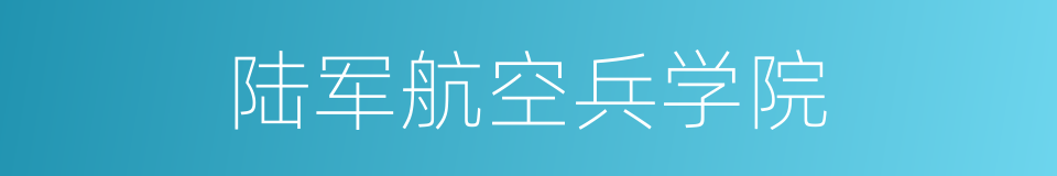 陆军航空兵学院的同义词