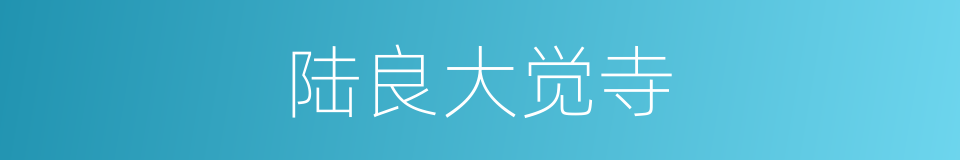 陆良大觉寺的同义词