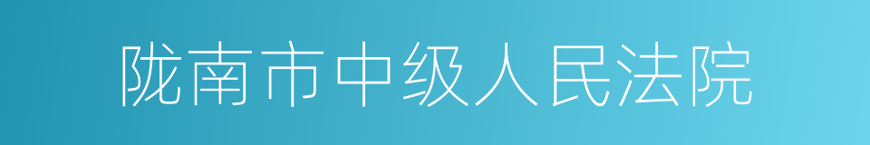 陇南市中级人民法院的同义词