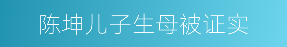 陈坤儿子生母被证实的同义词