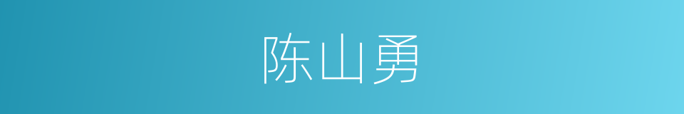 陈山勇的同义词