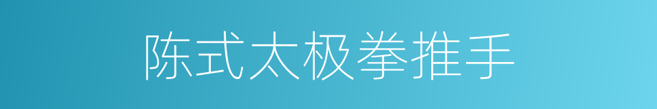 陈式太极拳推手的同义词