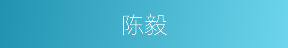 陈毅的意思