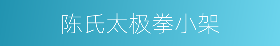 陈氏太极拳小架的同义词