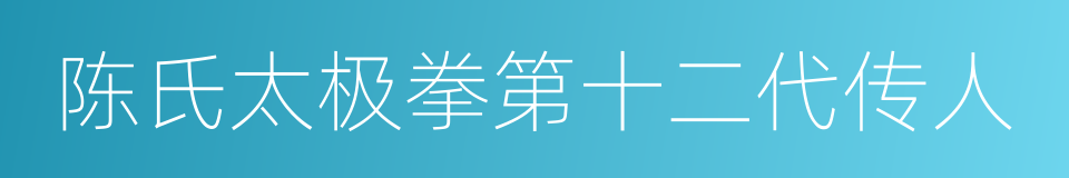 陈氏太极拳第十二代传人的同义词