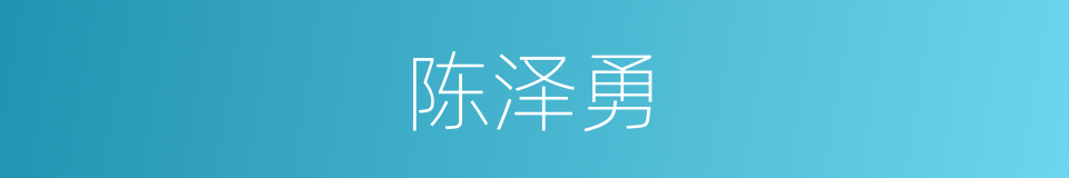 陈泽勇的同义词