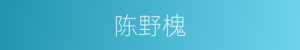 陈野槐的同义词