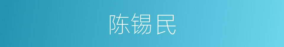 陈锡民的意思