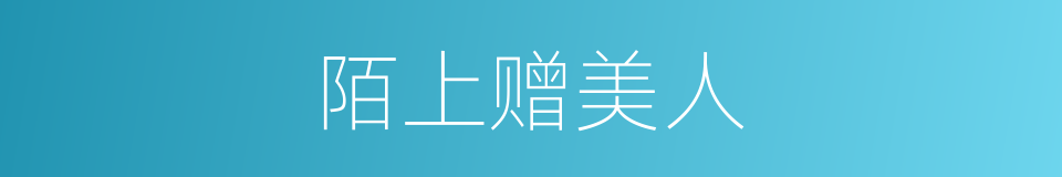 陌上赠美人的同义词