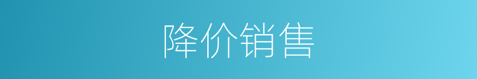 降价销售的同义词