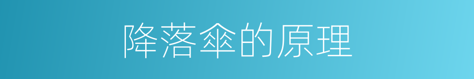 降落傘的原理的同義詞
