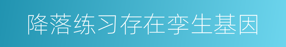 降落练习存在孪生基因的同义词