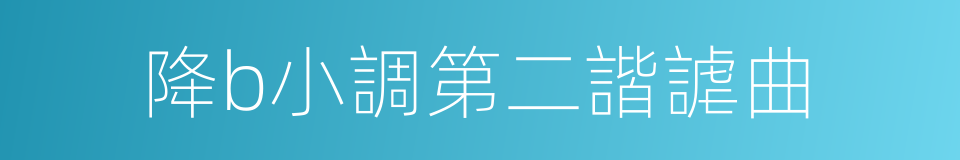 降b小調第二諧謔曲的同義詞