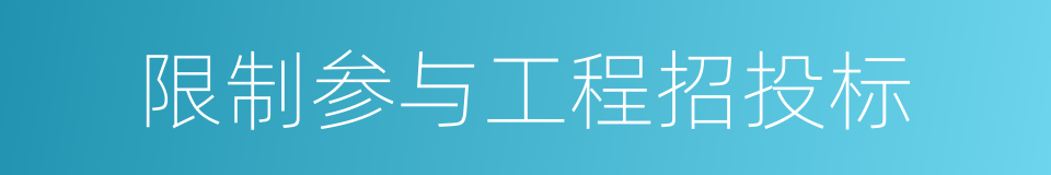 限制参与工程招投标的同义词