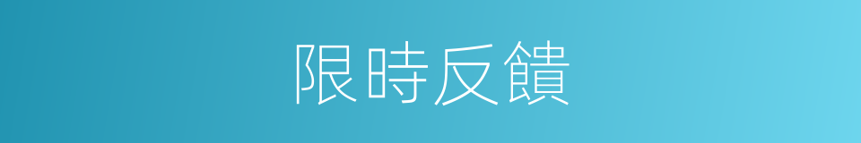 限時反饋的同義詞
