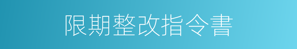 限期整改指令書的同義詞