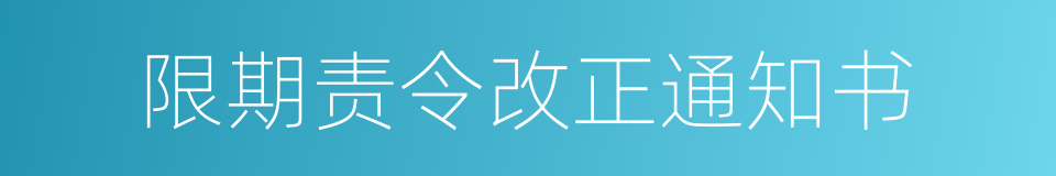 限期责令改正通知书的同义词