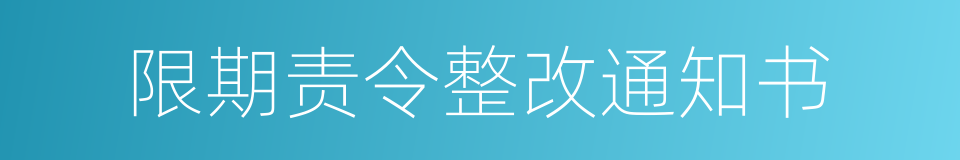 限期责令整改通知书的同义词