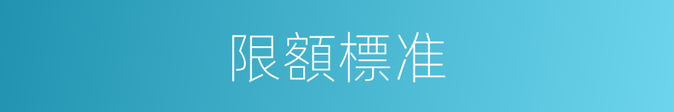限額標准的同義詞
