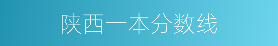 陕西一本分数线的同义词