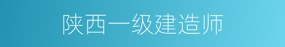 陕西一级建造师的同义词