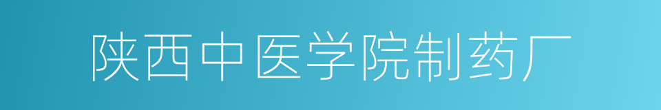 陕西中医学院制药厂的同义词