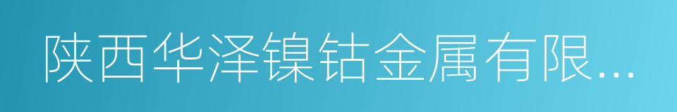 陕西华泽镍钴金属有限公司的同义词