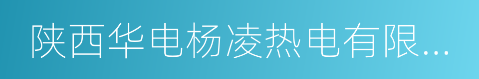 陕西华电杨凌热电有限公司的同义词