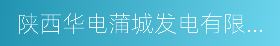 陕西华电蒲城发电有限责任公司的同义词