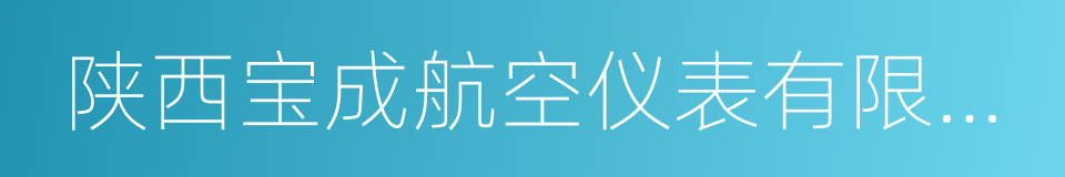 陕西宝成航空仪表有限责任公司的同义词