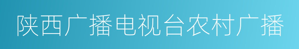 陕西广播电视台农村广播的同义词