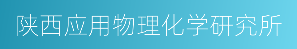 陕西应用物理化学研究所的同义词