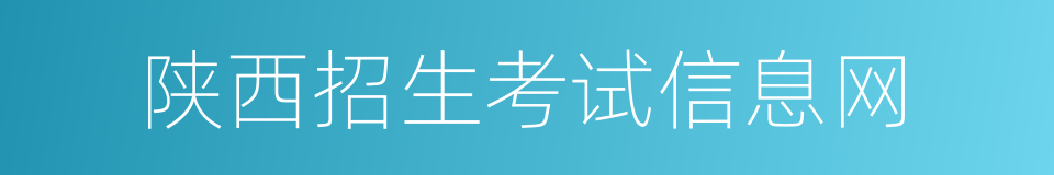 陕西招生考试信息网的同义词