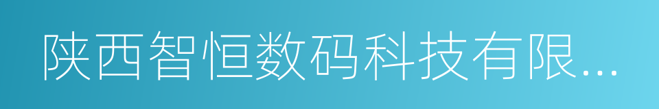 陕西智恒数码科技有限责任公司的同义词