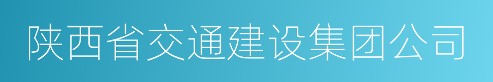 陕西省交通建设集团公司的同义词