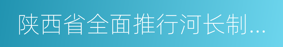 陕西省全面推行河长制实施方案的同义词