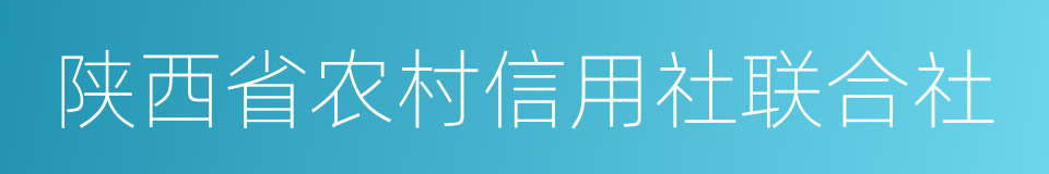 陕西省农村信用社联合社的同义词