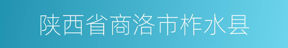 陕西省商洛市柞水县的同义词