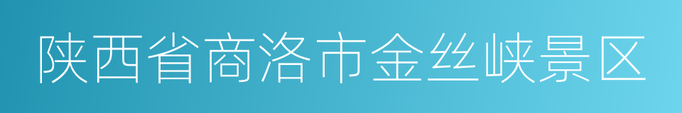 陕西省商洛市金丝峡景区的同义词