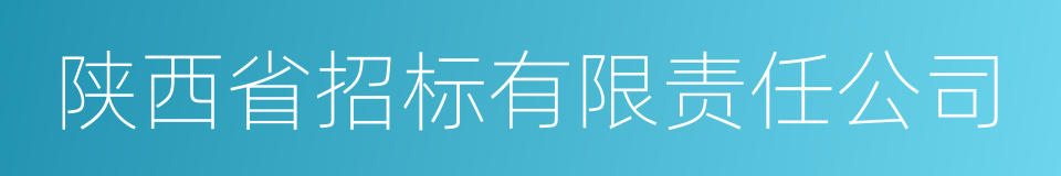 陕西省招标有限责任公司的同义词