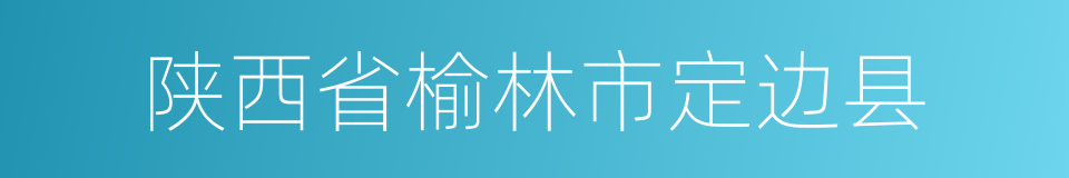 陕西省榆林市定边县的同义词