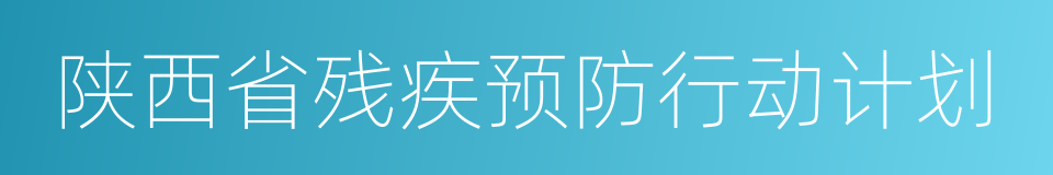 陕西省残疾预防行动计划的同义词