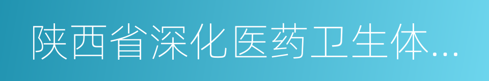 陕西省深化医药卫生体制综合改革试点方案的同义词