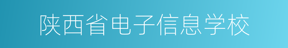 陕西省电子信息学校的同义词