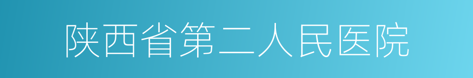 陕西省第二人民医院的同义词