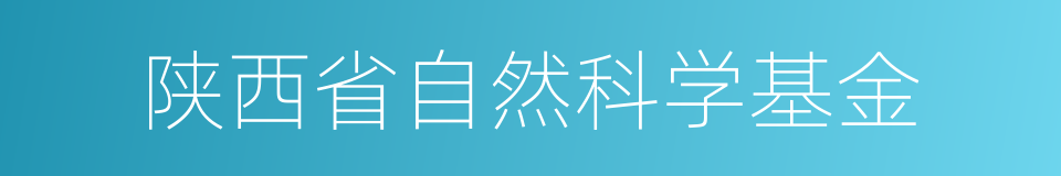 陕西省自然科学基金的同义词