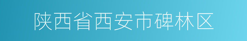 陕西省西安市碑林区的同义词