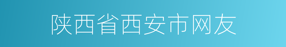 陕西省西安市网友的同义词